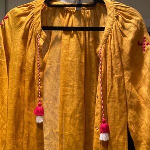 Gold colored gauze coverup